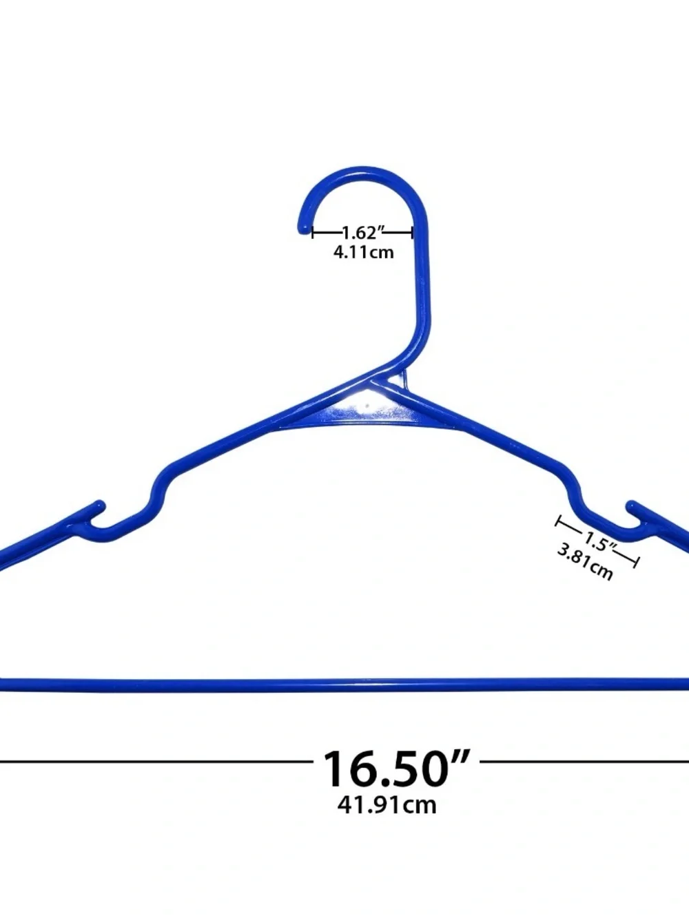 Mainstays Bright Blue Non-Slip Plastic Closet Hangers - 18 Pack
